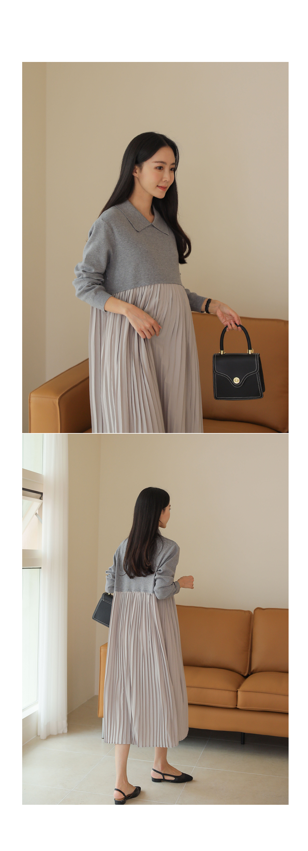 ニットドッキングプリーツワンピース | レディースファッション通販