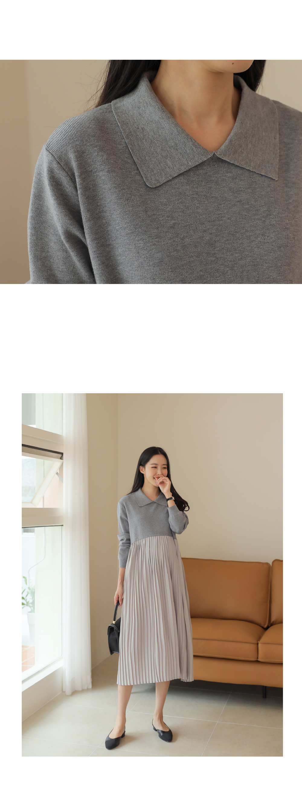 ニットドッキングプリーツワンピース | レディースファッション通販