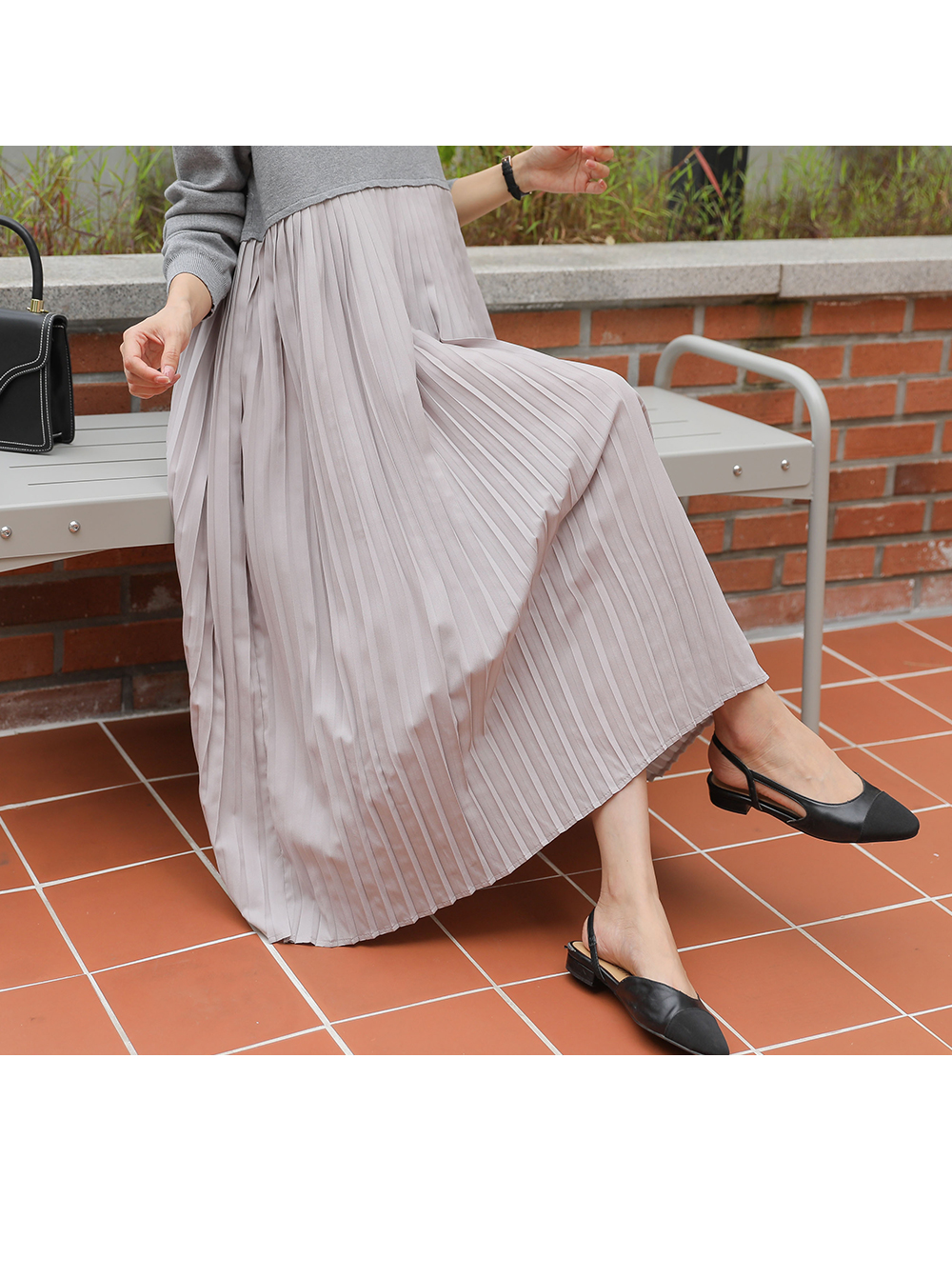 ニットドッキングプリーツワンピース | レディースファッション通販