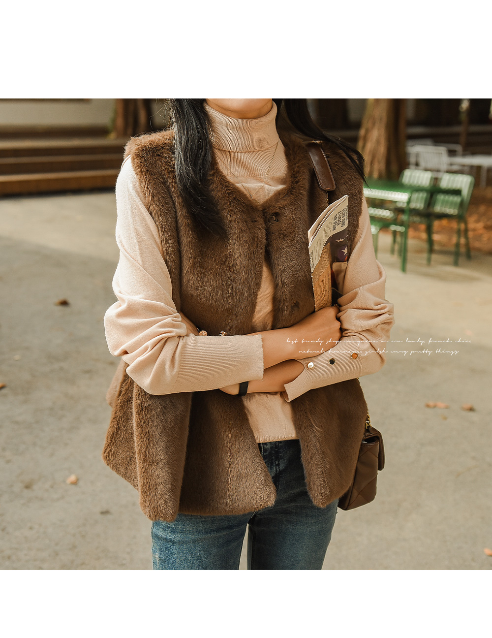 エコファーペプラムベスト | レディースファッション通販 - DHOLIC